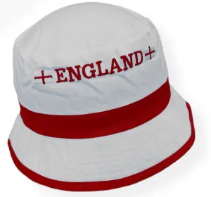 England Football Hat 100% Cotton Bucket Hat WORLD CUP 2022- White