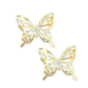 Faux Leather Butterfly Embellishment Applique Bow Centres x 1