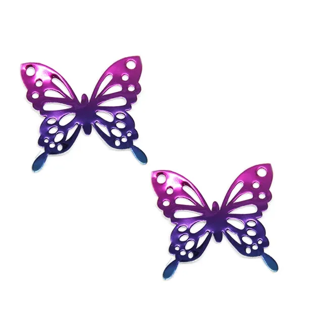 Faux Leather Butterfly Embellishment Applique Bow Centres x 1