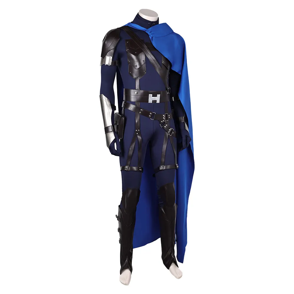 Final Fantasy VII Rebirth Cloud Strife Blue and Black Combat Suit Set Cosplay Costume Outfits Halloween Carnival Suit