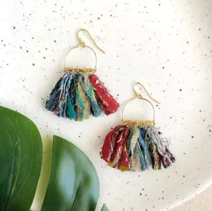 Fringed Kantha Tassel Earrings