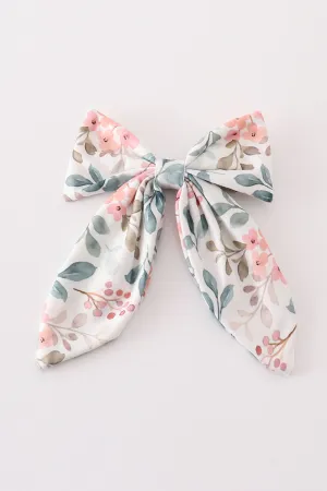 Green Floral Girl Hair Sailor Bow