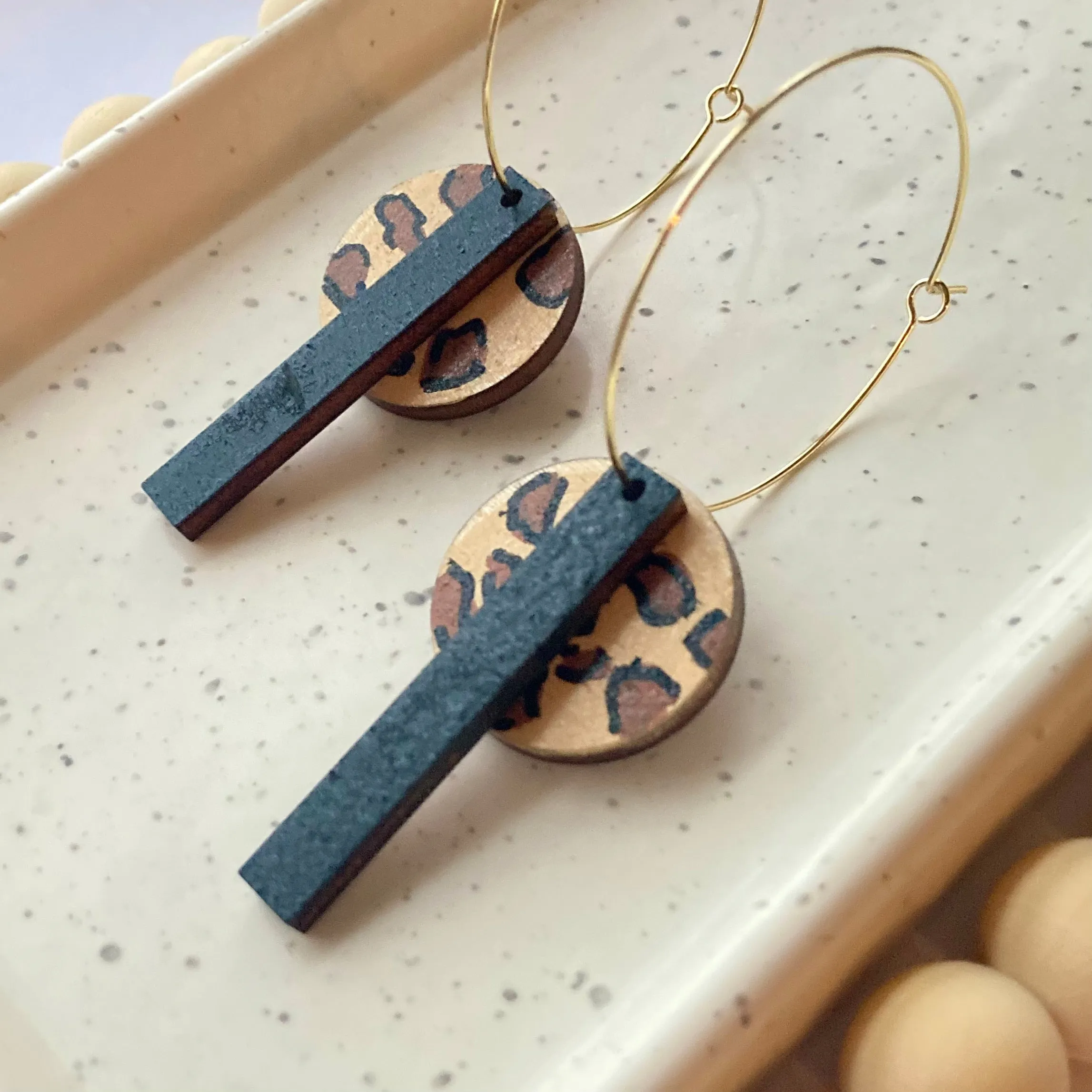 HAND PAINTED HOOP EARRINGS