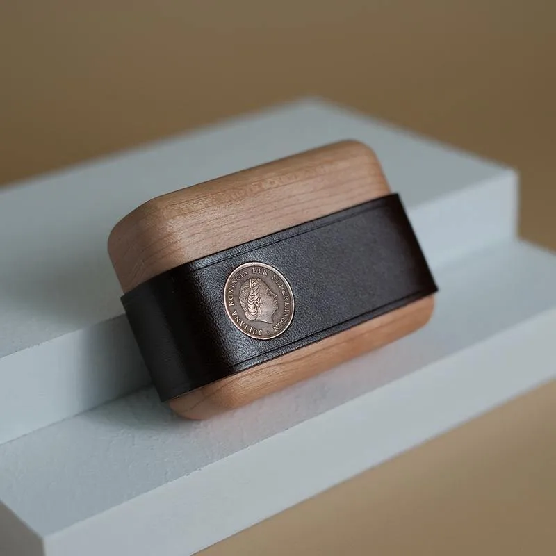 Handmade Coffee Leather Wood AirPods Pro Case Custom Leather AirPods Pro Case Airpod Case Cover