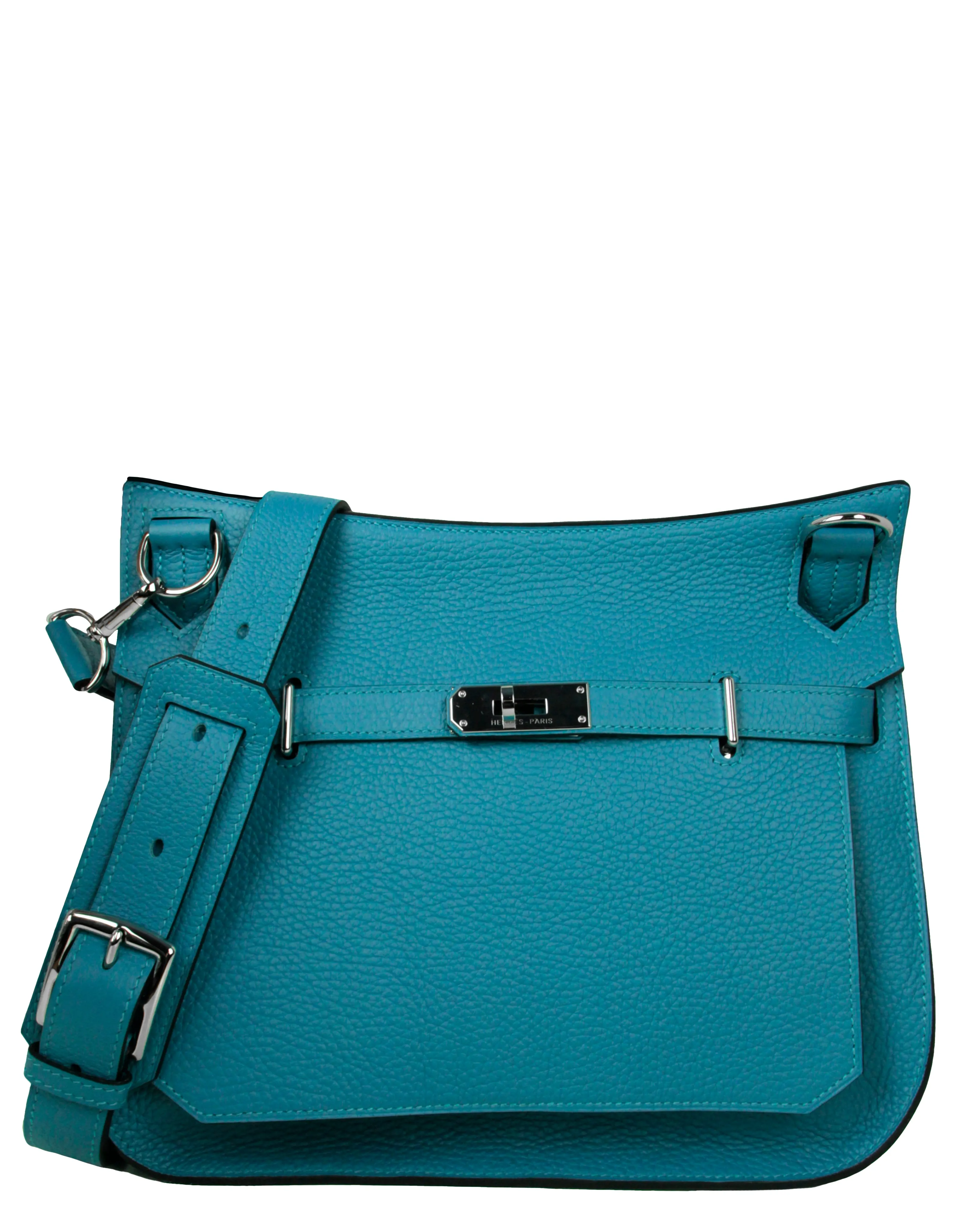 Hermes Blue Taurillon Clemence Leather Jypsiere 28 Messenger Bag