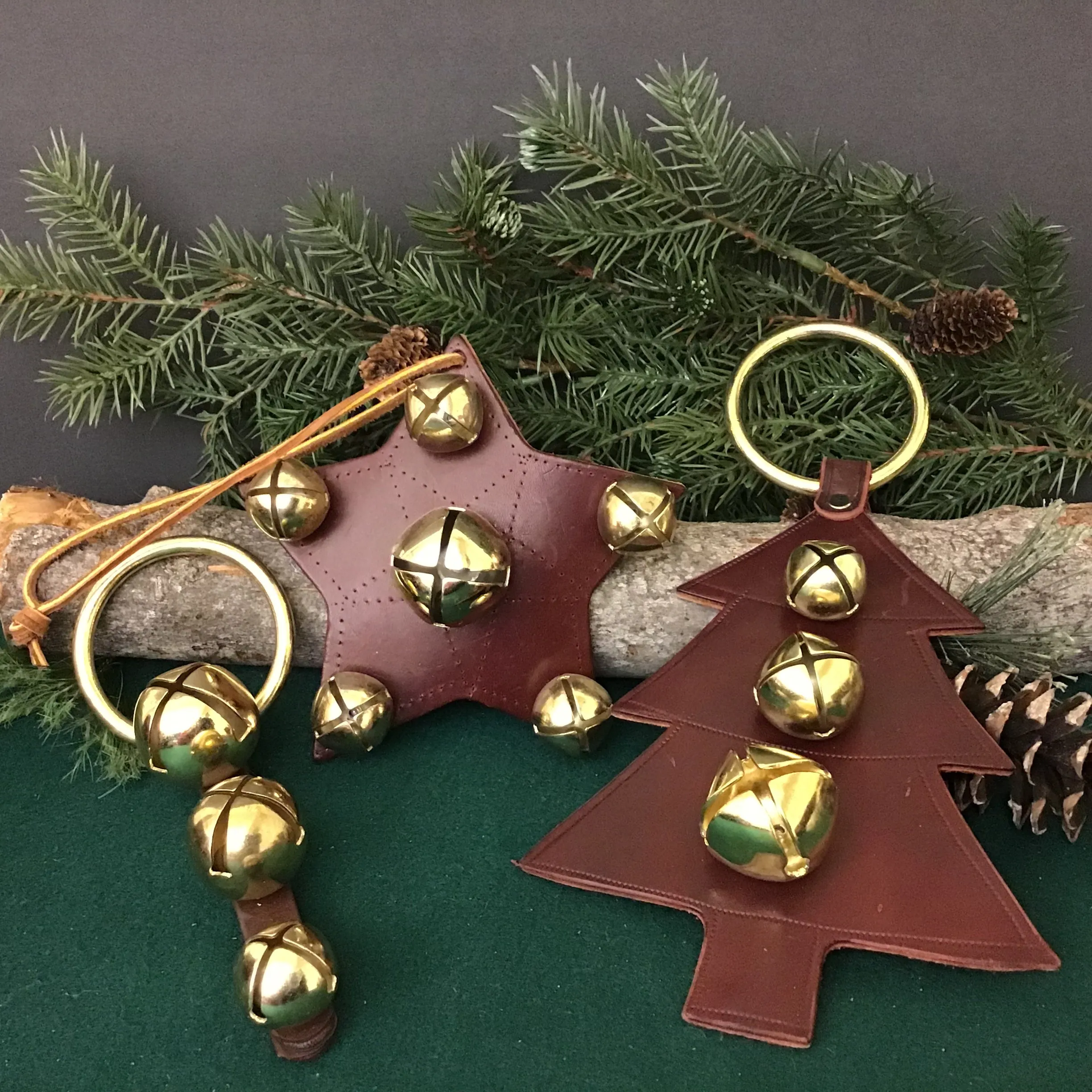 Holiday Leather Doorbell Hangers