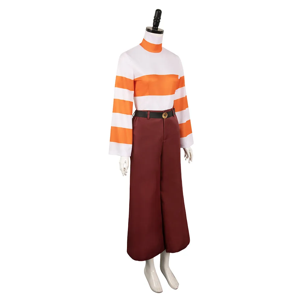 Inside Out 2 2024 Anxiety Orange Striped Suit Movie Character Cosplay Costume Outfits Halloween Carnival Suit