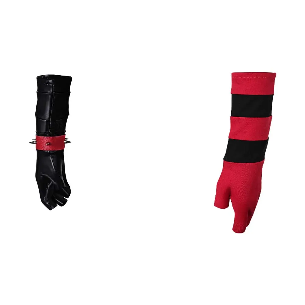 Isekai Suicide Squad Harley Quinn Black Red Gloves Cosplay Accessories