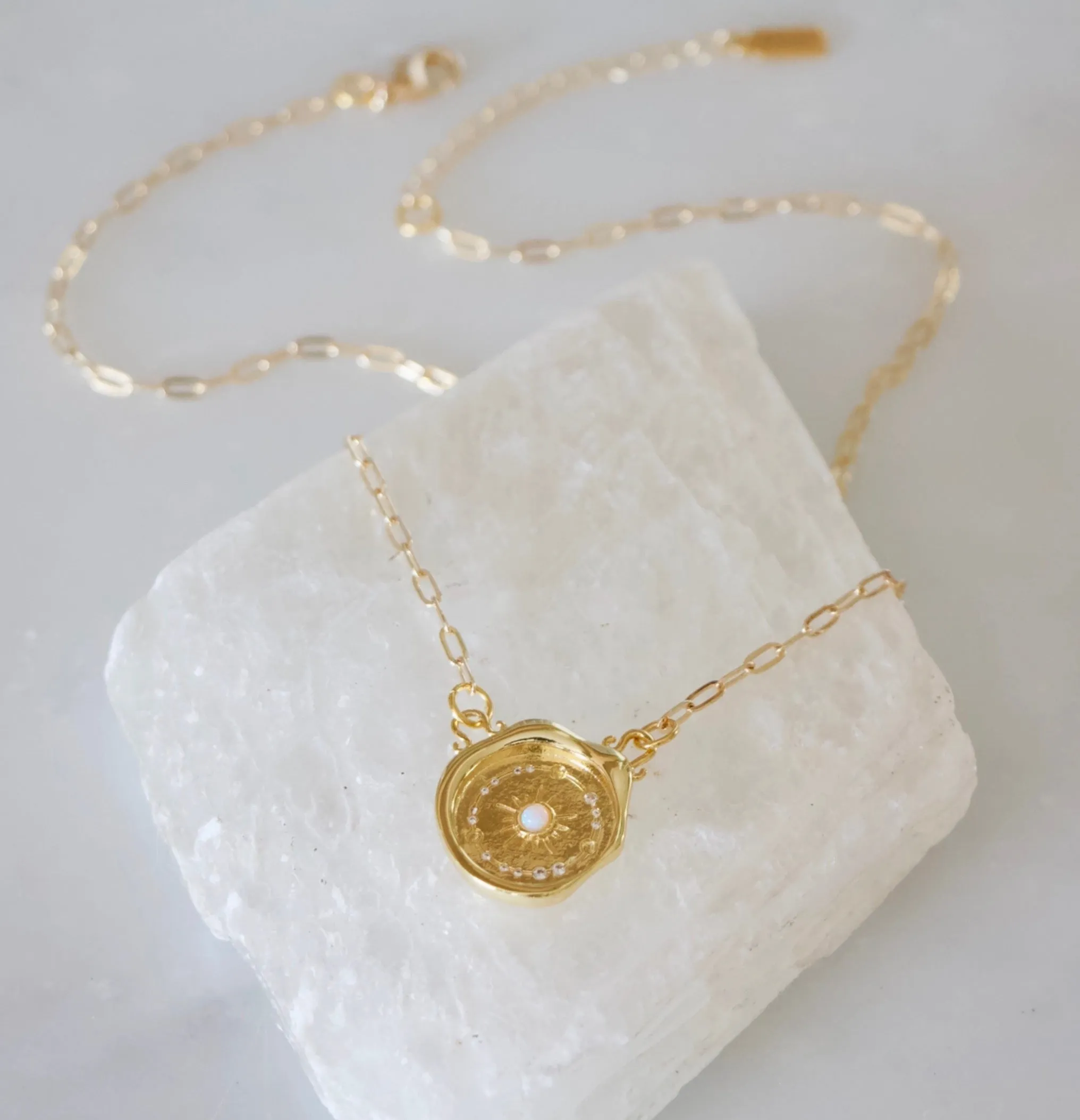 It Is Written Opal Coin Necklace