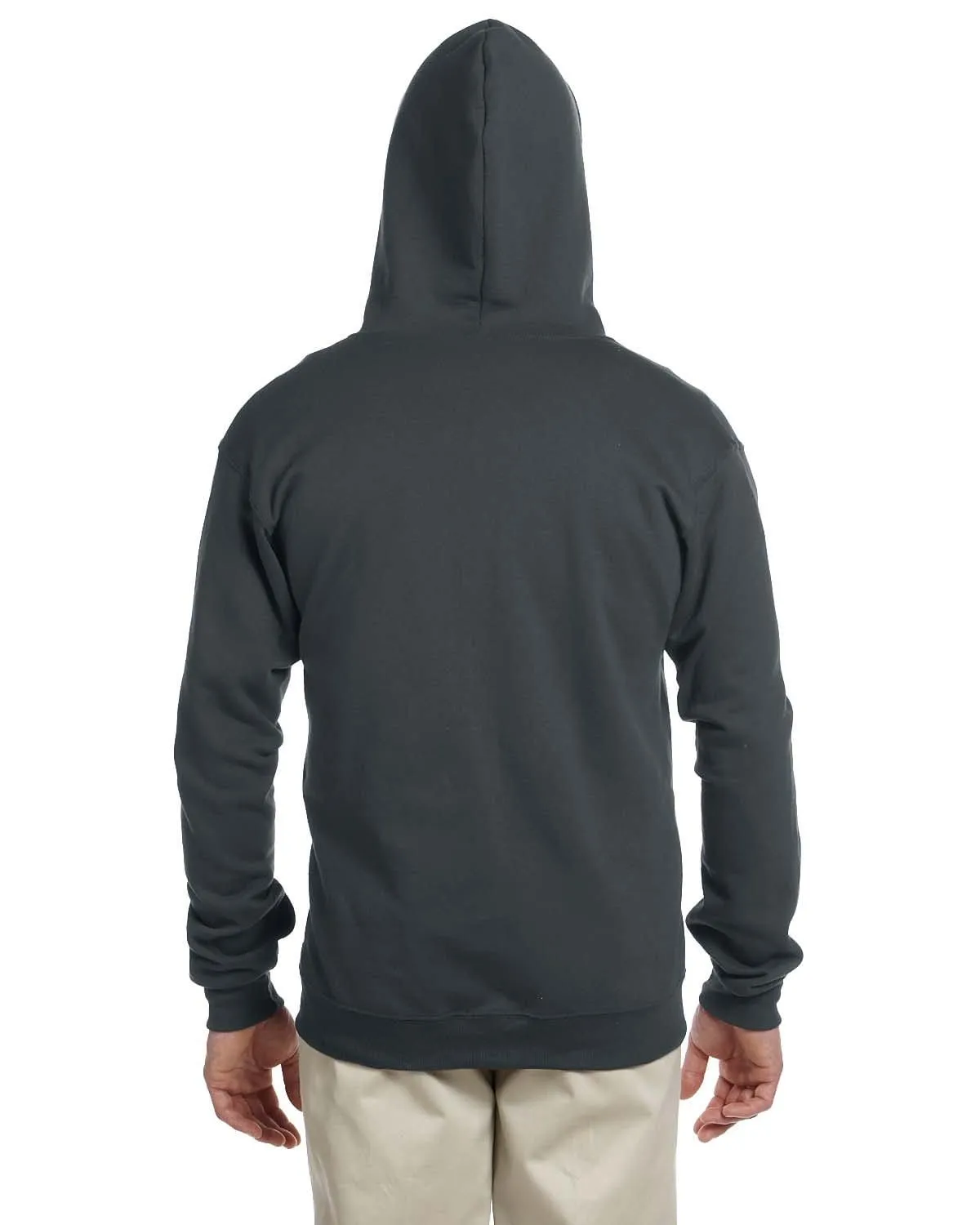 Jerzees Lightweight Full-Zip Hooded Sweatshirt | Black Heather