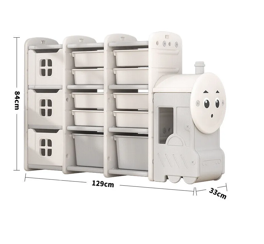 Large Montessori Train-shaped Locomotive Toy Storage | Toy Box | 2 Sizes | 3 Years 