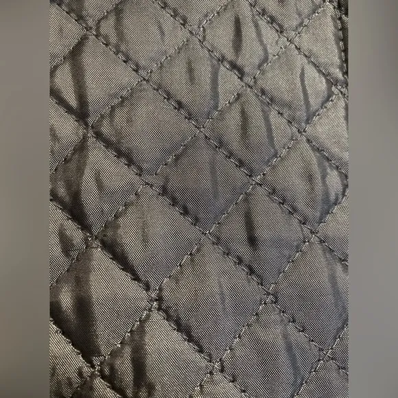 Larry Levine Womens Quilted Waterproof Jacket in Steel Grey Sz M