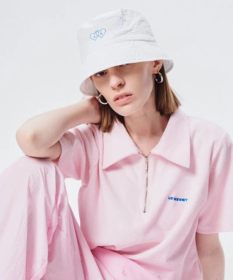 LE SONNET Milk Bucket Hat - White