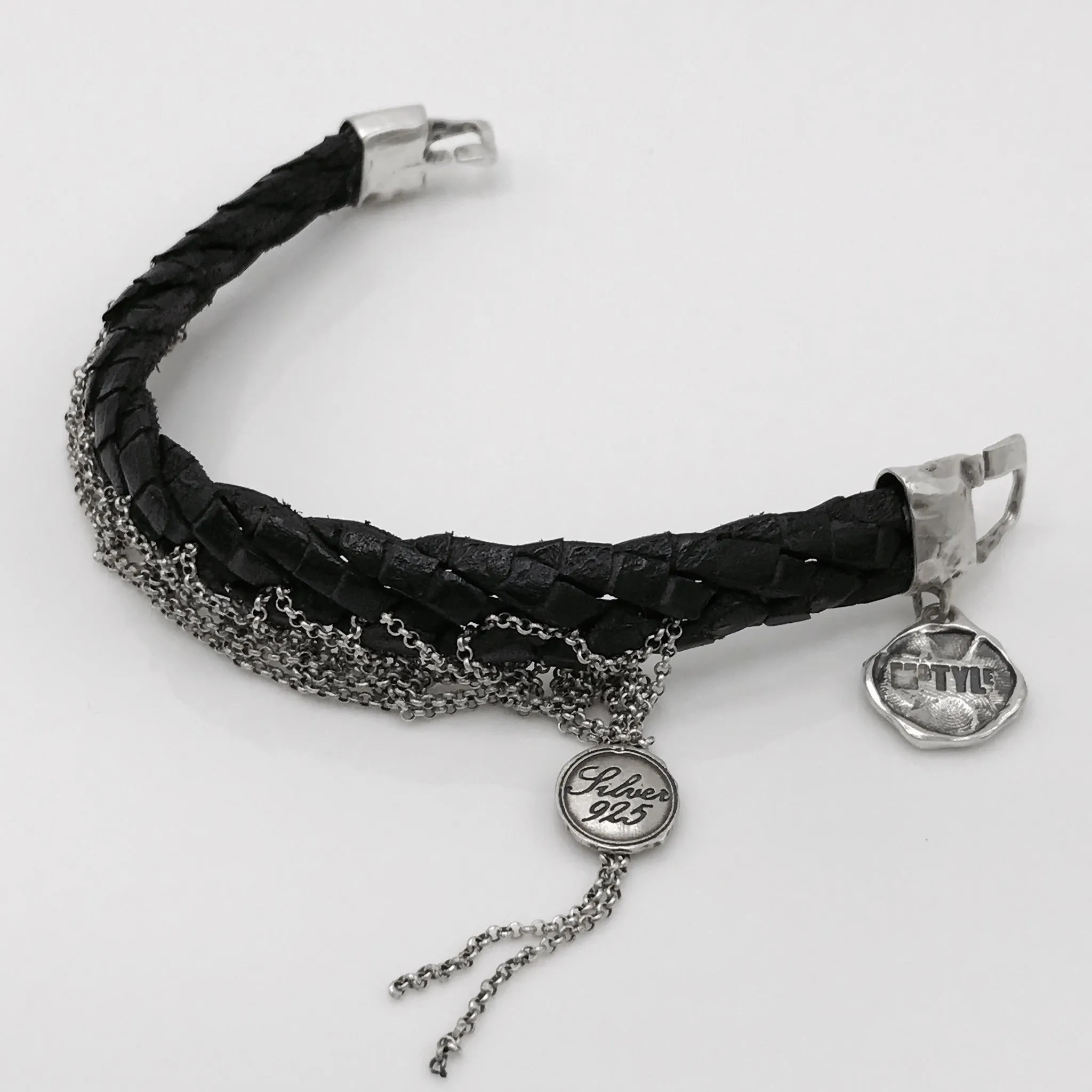 Leather & Silver Bracelet