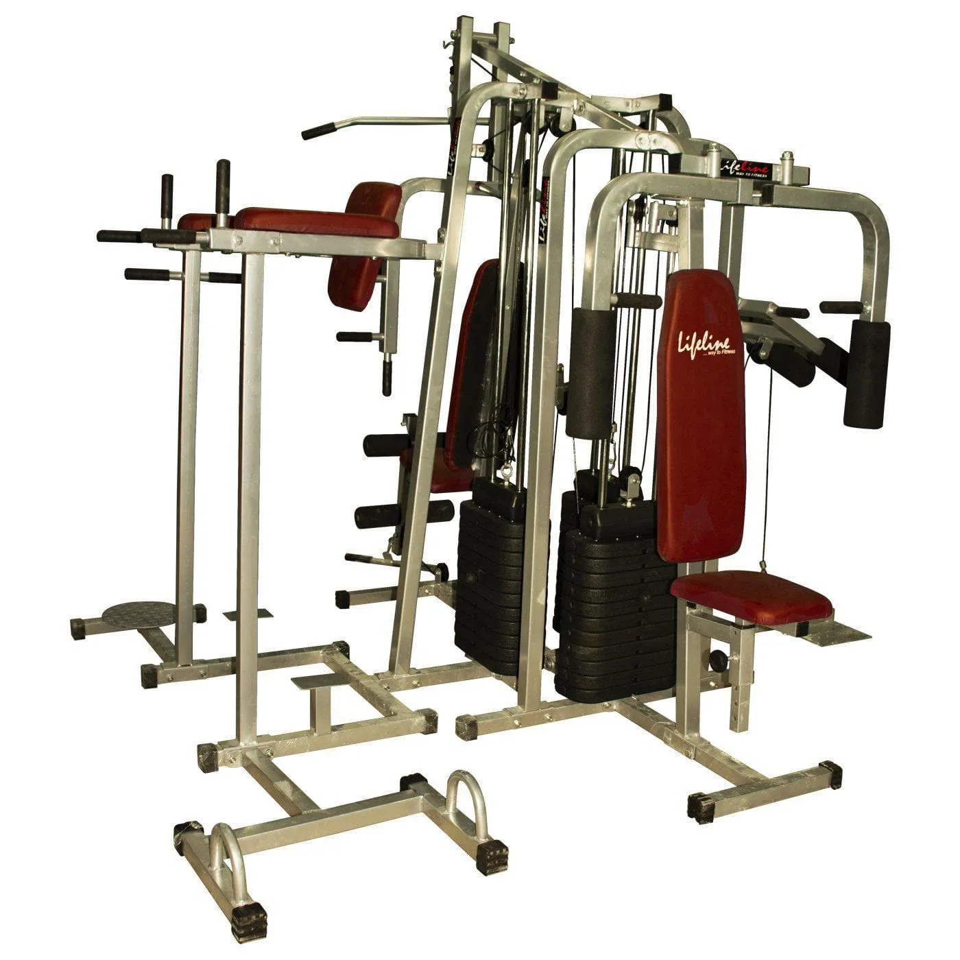 Lifeline Fitness Equipment 6 Station Home Gym with 3 Weight Lines || Available on EMI