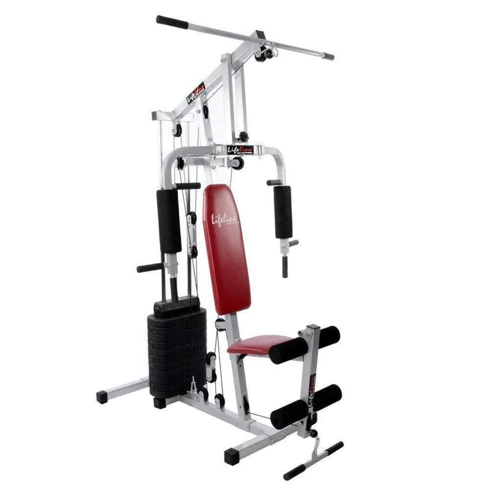 Lifeline Home Gym Setup 002 For Workout At Home Bundles With Resistance Band, Skipping Rope, Yoga Mat and Exercise Curve Bench 5501A || Available on EMI