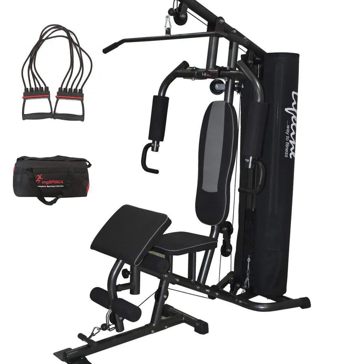 Lifeline Home Gym Setup Deluxe 005 For Workout At Home Bundles With Chest Expander and Gym Bag || Available on EMI