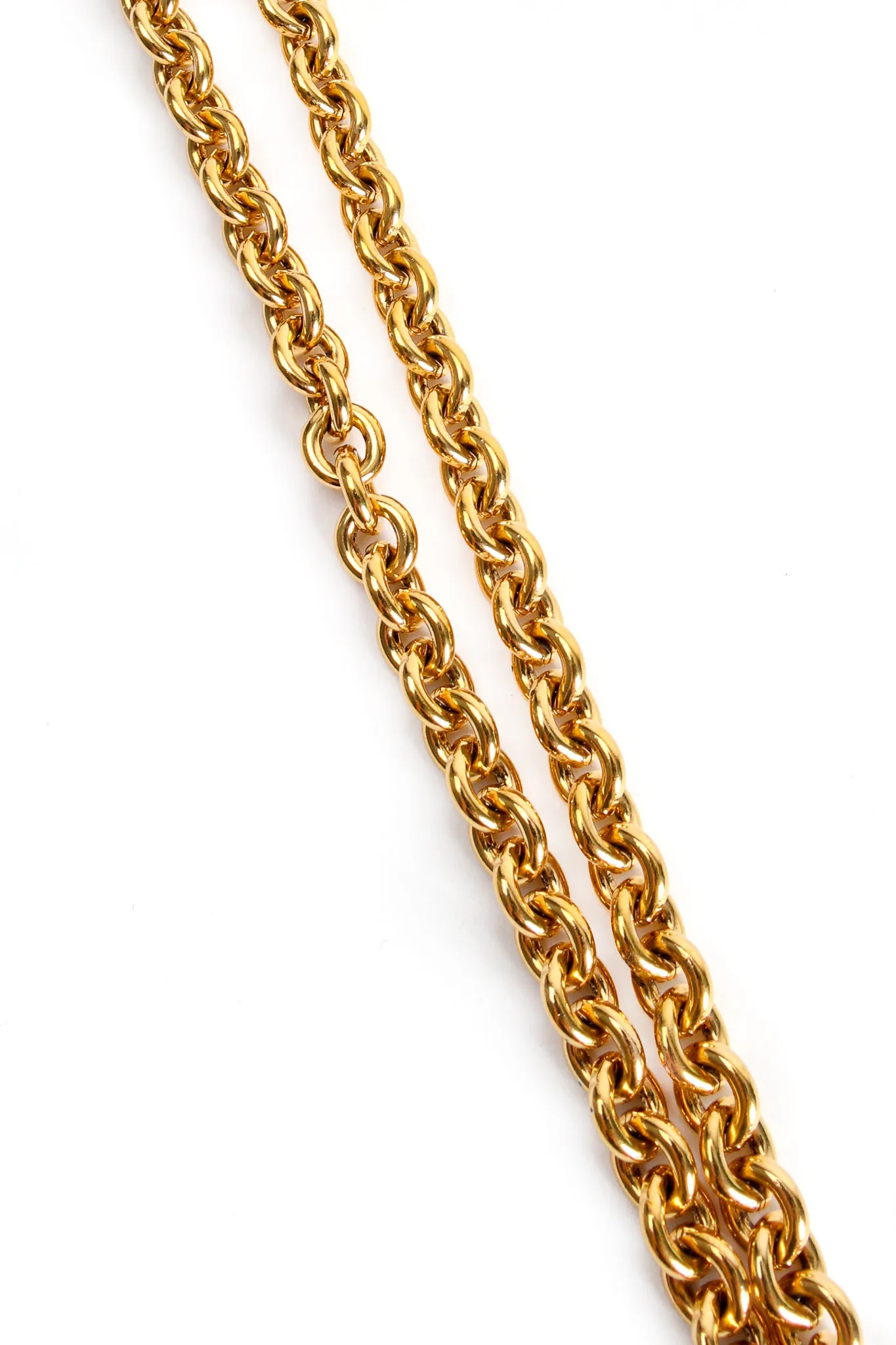 Long Quilted Logo Drop Pendant