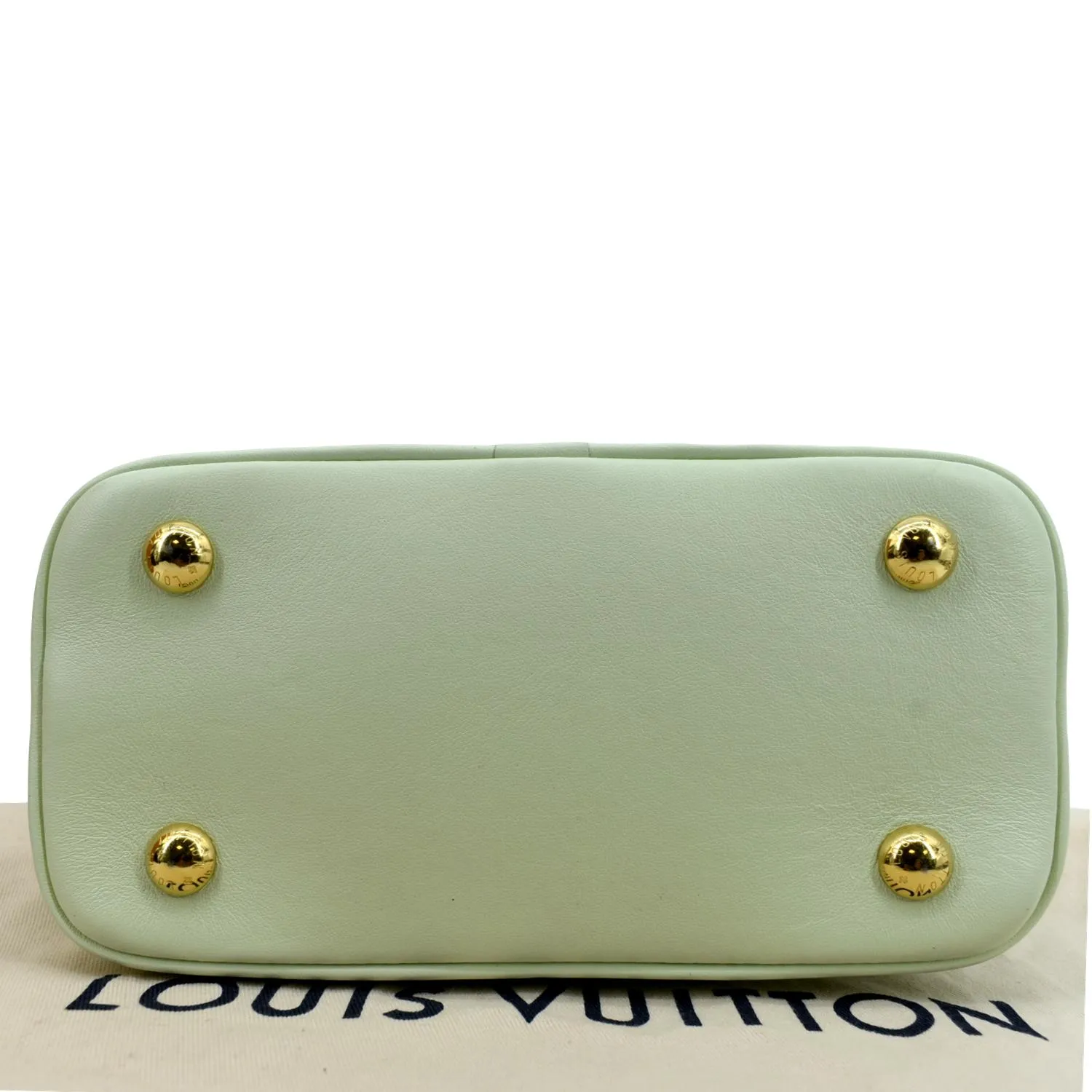 LOUIS VUITTON Alma BB Bubblegram Quilted Leather Satchel Crossbody Bag Green