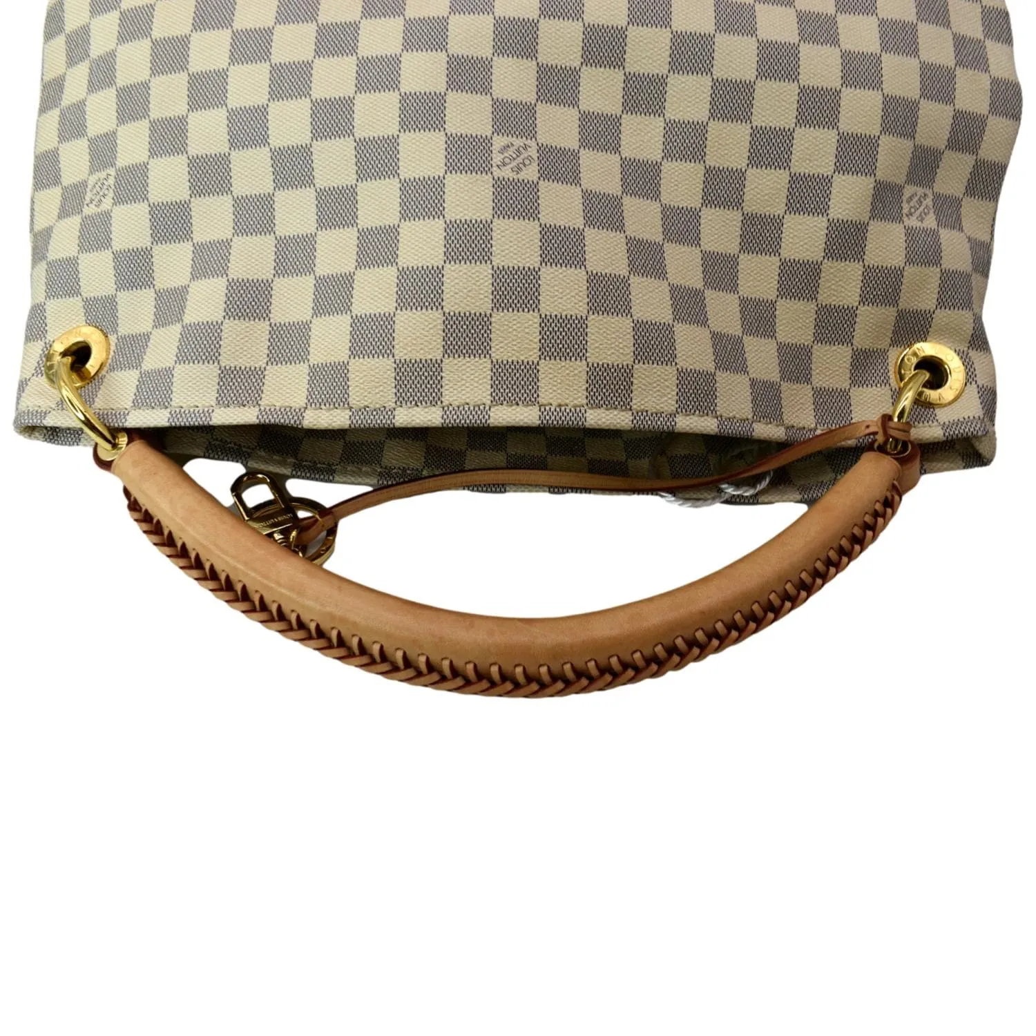 LOUIS VUITTON Artsy MM Damier Azur Hobo Bag White