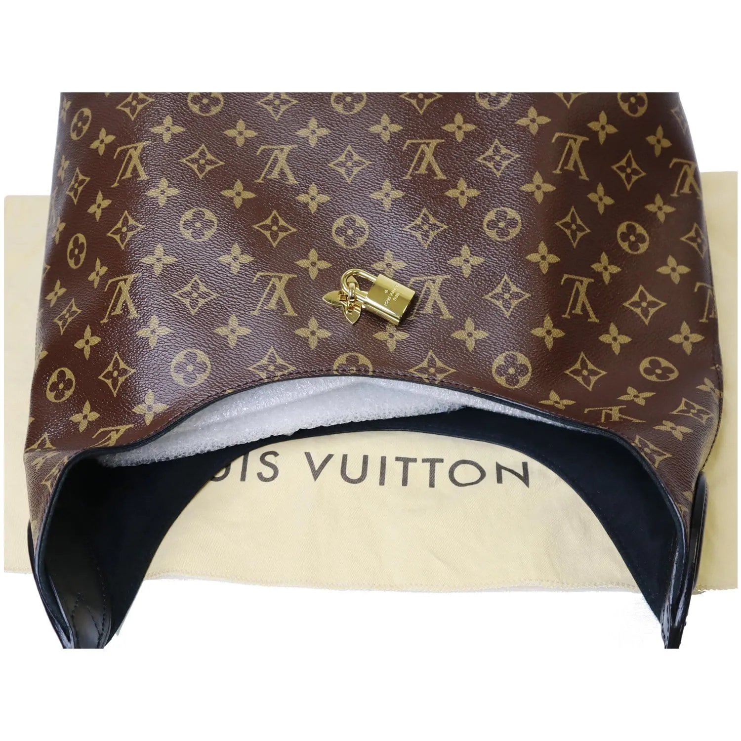 LOUIS VUITTON Flower Hobo Monogram Canvas Shoulder Hobo Bag Brown