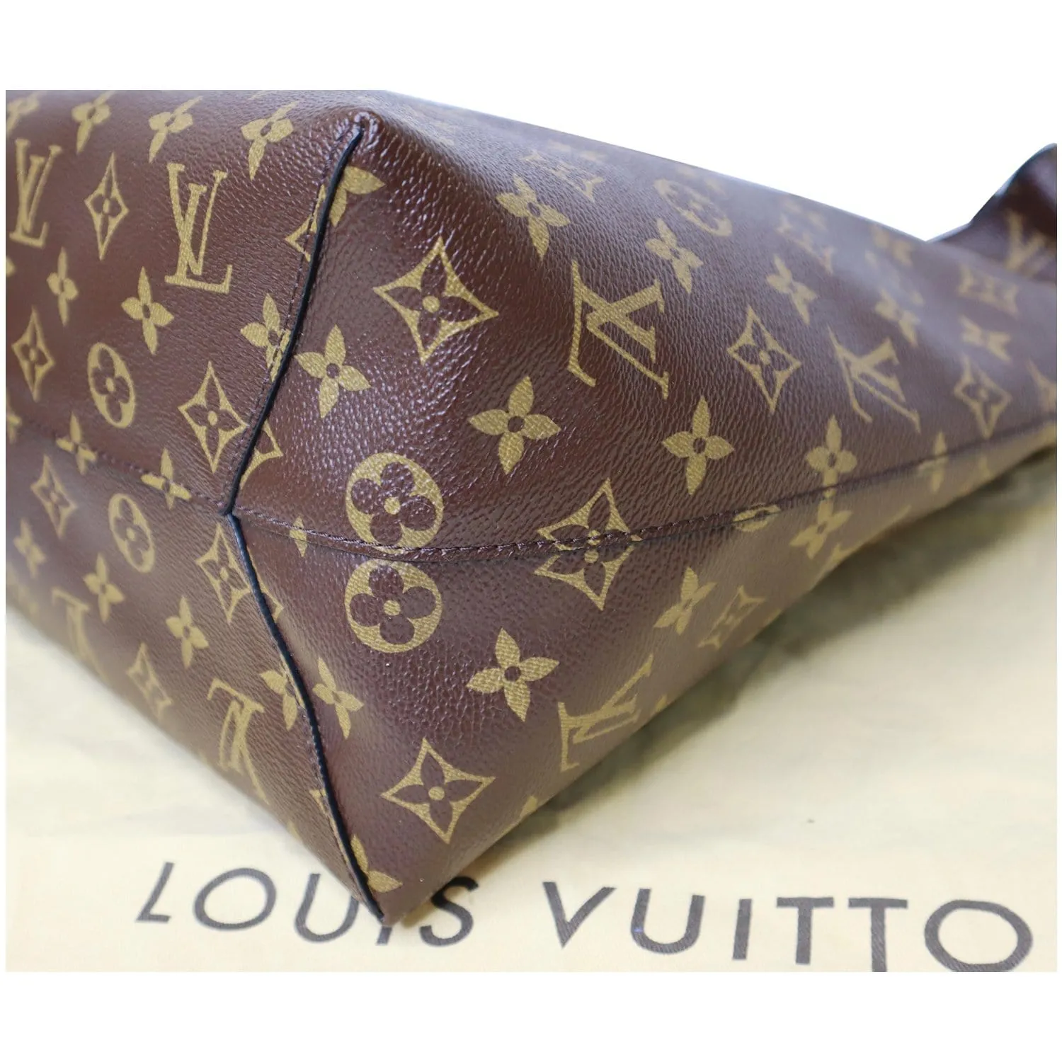 LOUIS VUITTON Flower Hobo Monogram Canvas Shoulder Hobo Bag Brown