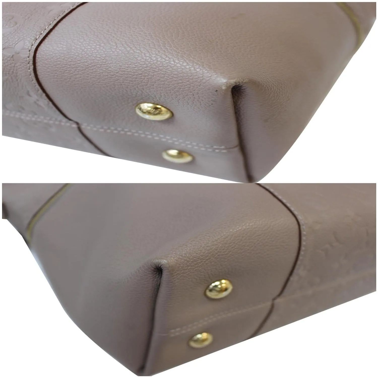 LOUIS VUITTON Melie Empreinte Leather Hobo Bag Beige