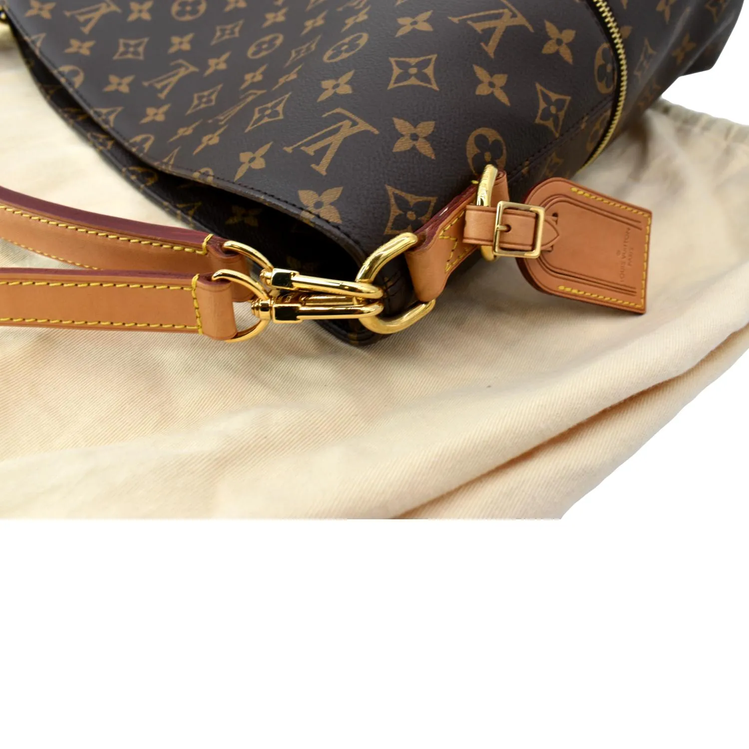 LOUIS VUITTON Melie Monogram Canvas Hobo Bag Brown