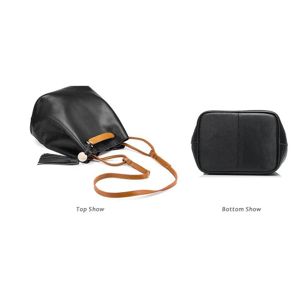 <bold>Bucket / Crossbody Bag <br>Genuine-Leather