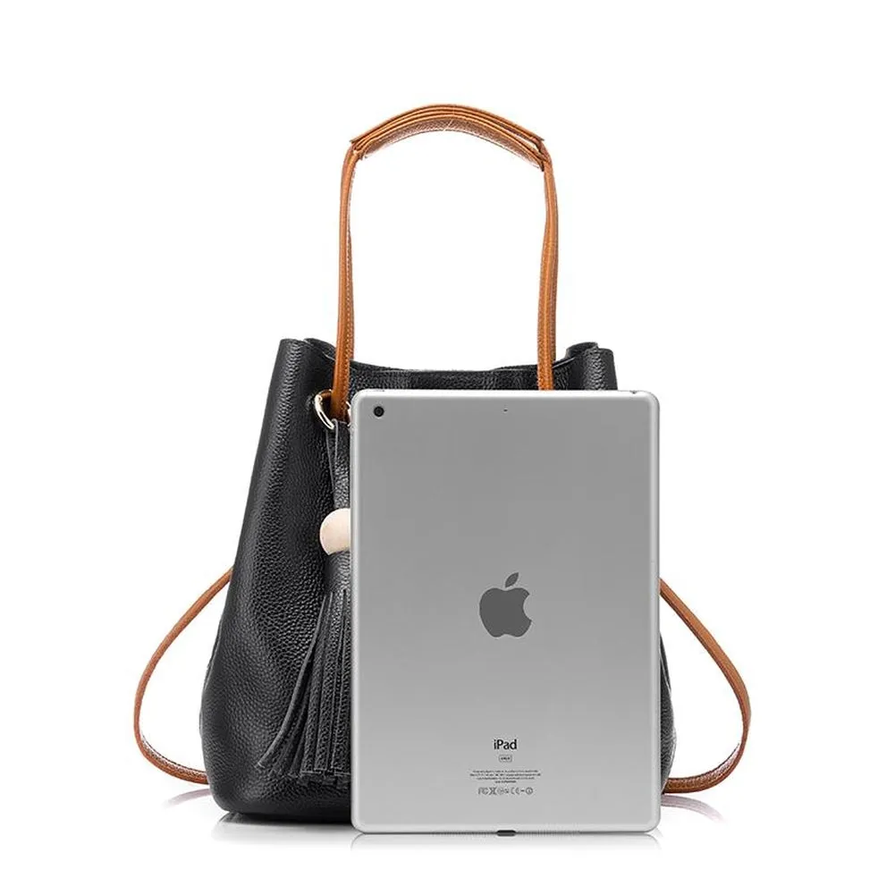 <bold>Bucket / Crossbody Bag <br>Genuine-Leather