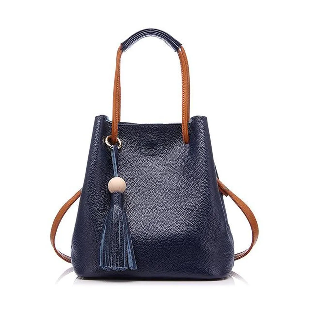 <bold>Bucket / Crossbody Bag <br>Genuine-Leather