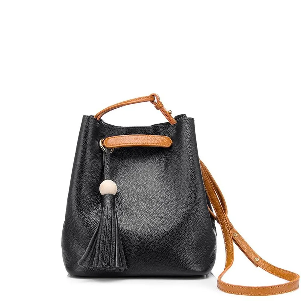 <bold>Bucket / Crossbody Bag <br>Genuine-Leather