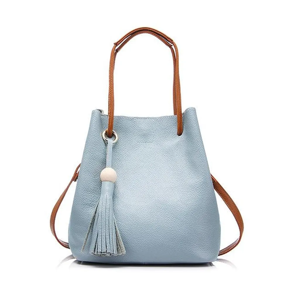 <bold>Bucket / Crossbody Bag <br>Genuine-Leather