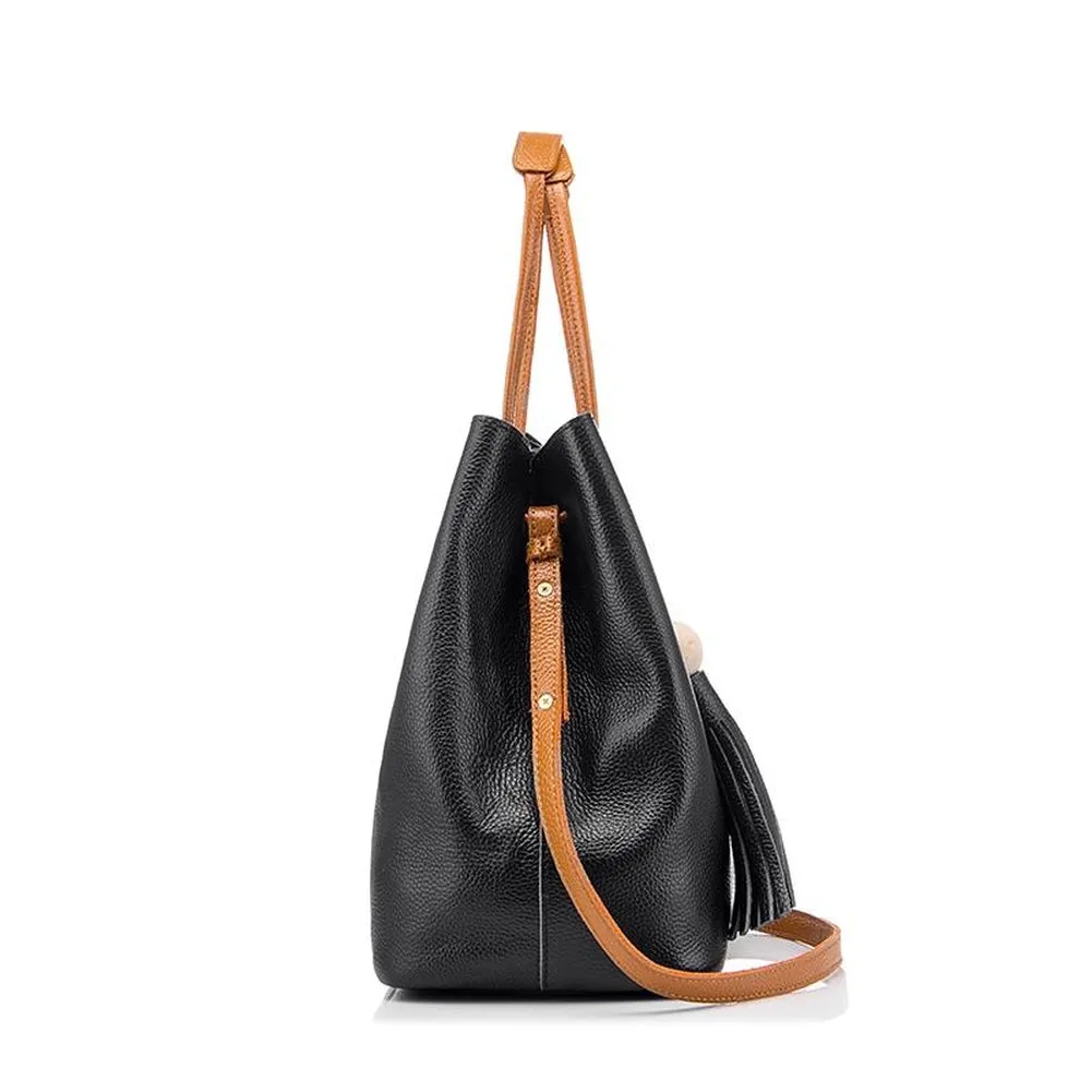 <bold>Bucket / Crossbody Bag <br>Genuine-Leather