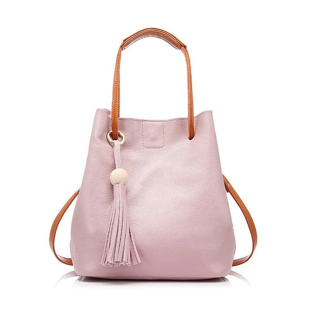 <bold>Bucket / Crossbody Bag <br>Genuine-Leather