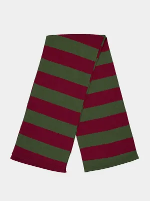 Lucca Cabernet and Duffel Bag Stripes Knitted Scarf