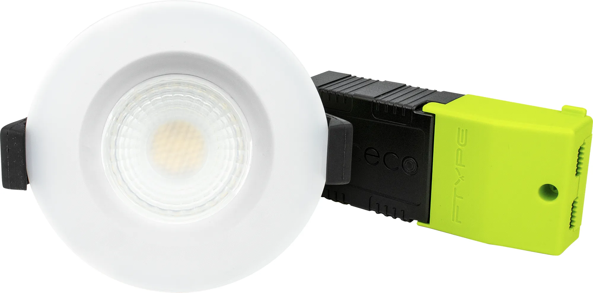 Luceco EFCB60W27 FType Compact Regressed 6W Dimmable Extra Warm White 2700K IP65 Fire Rated LED Downlight - White
