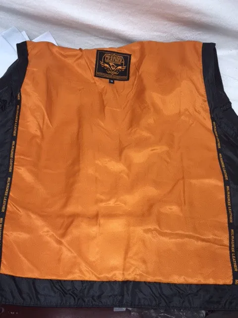 MEN'S MOTORCYCLE BRAIDED BUFFALO NICKLE BUTTONS LACE SIDE VEST