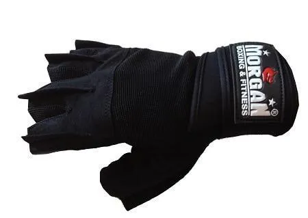 MORGAN ''SHARK'' WEIGHT LIFTING GLOVES WEIGHT LIFTING GYM GLOVES - LONG WRIST STRAP