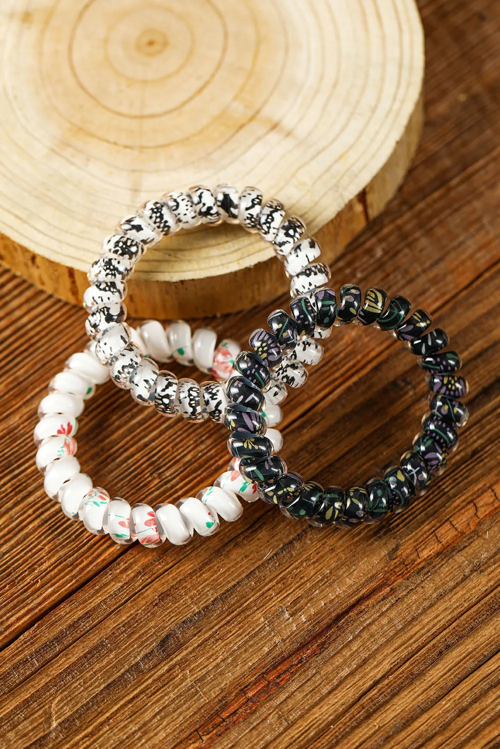 Multicolour Floral Phone Cord Scrunchie