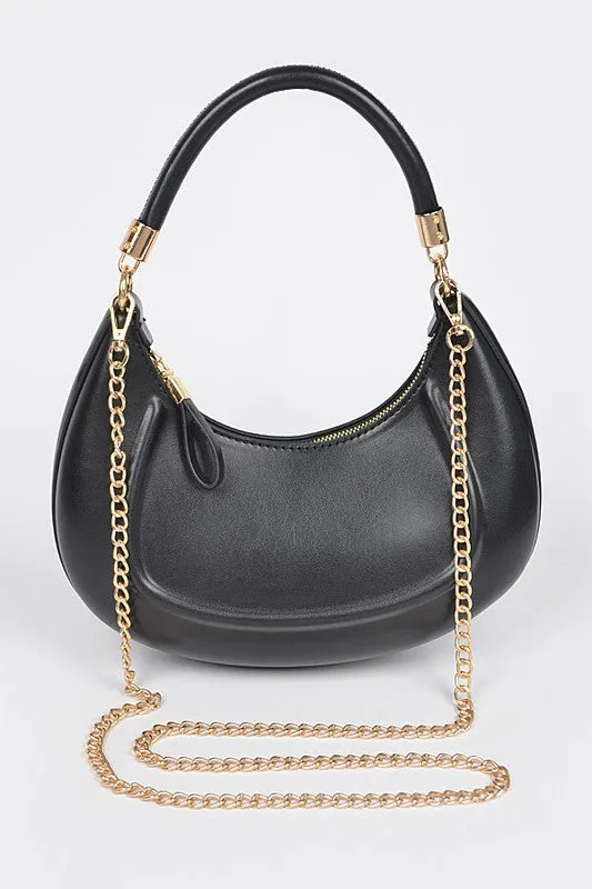 Nasa Faux Leather Chain Hobo Bag