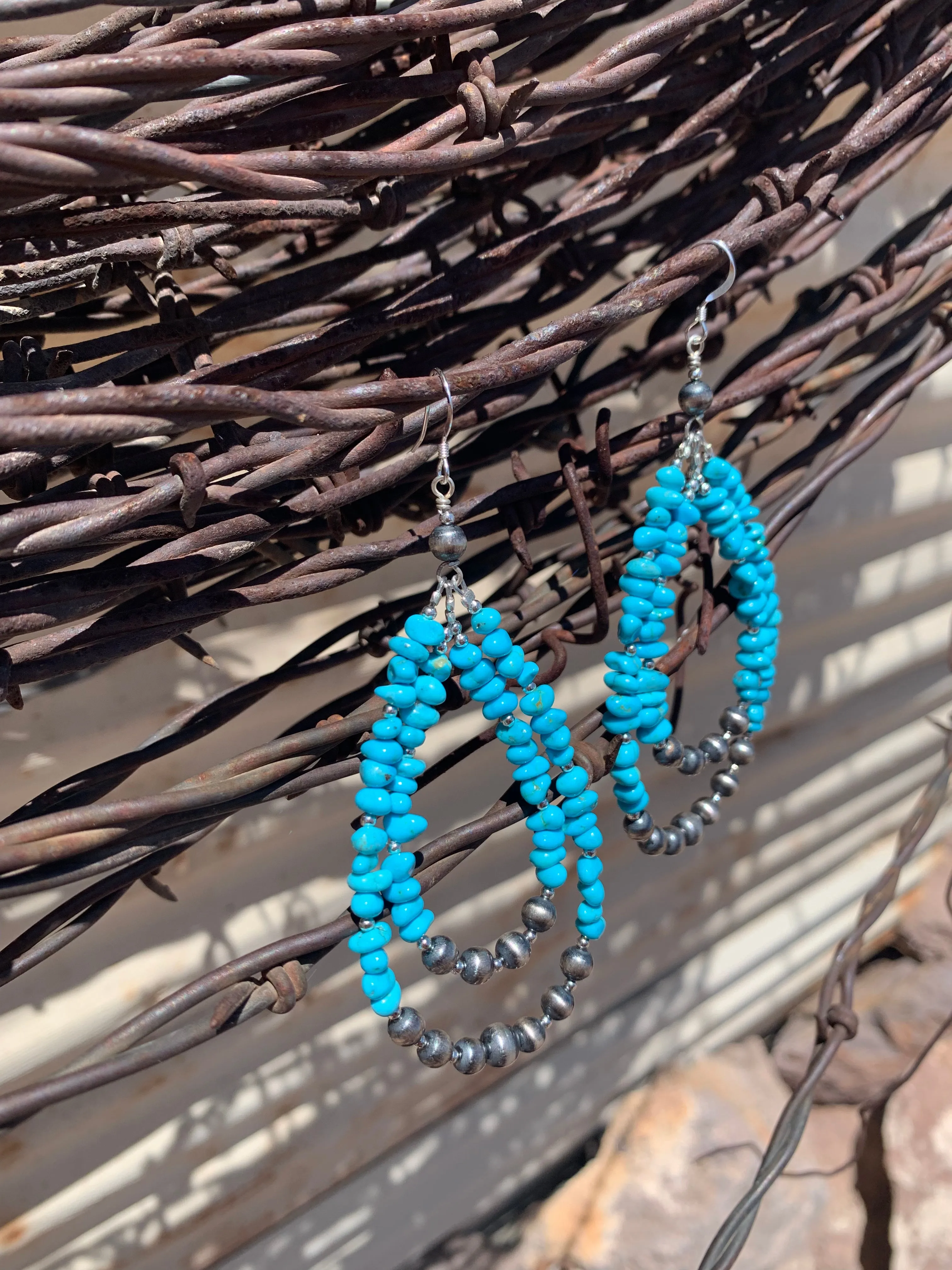 Navajo Pearl & Turquoise Nugget earrings