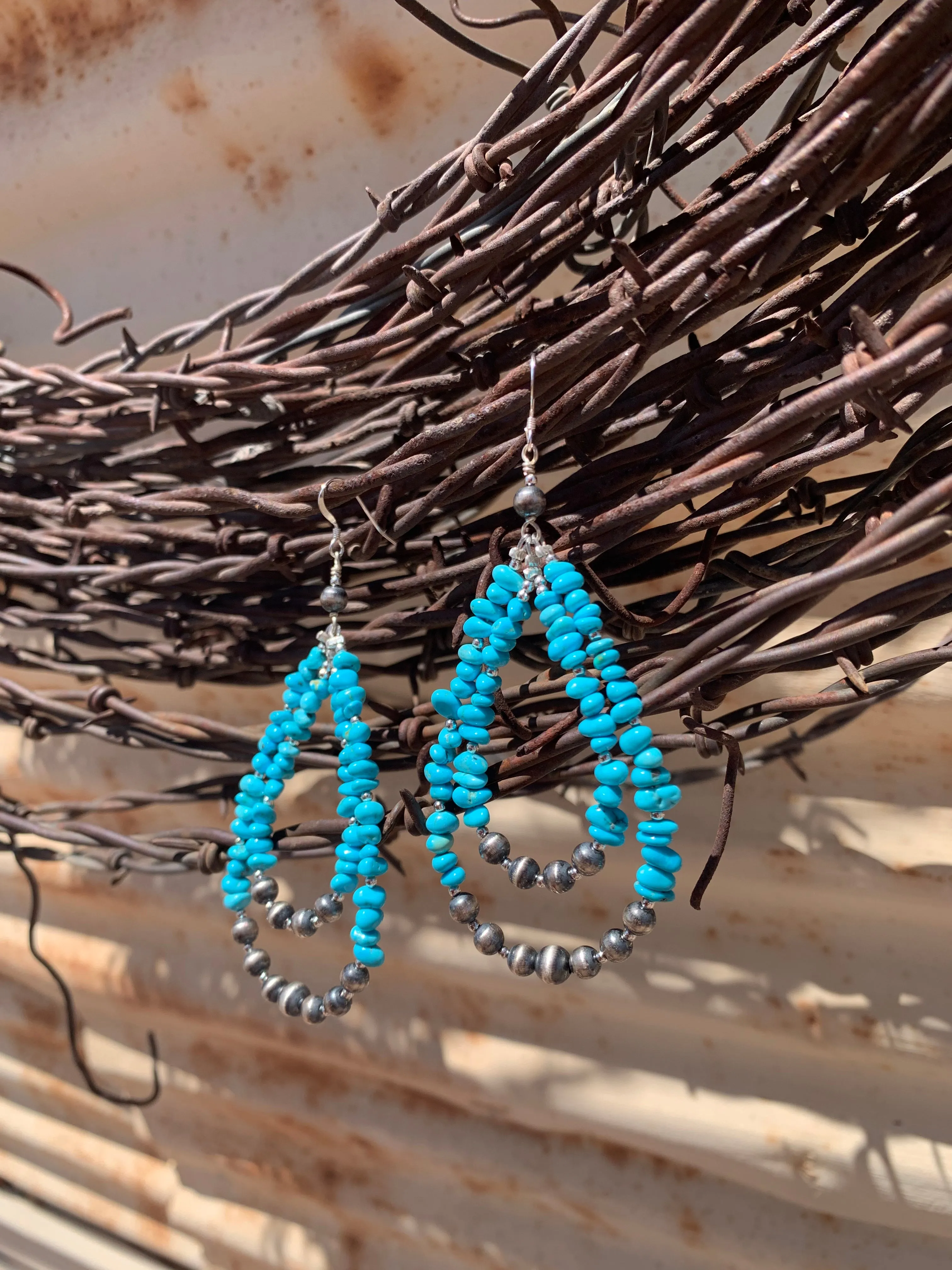 Navajo Pearl & Turquoise Nugget earrings