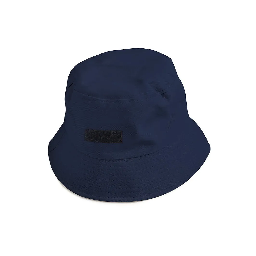 Navy Blue Bucket Hat with Velcro Patch {Bucket Hat}