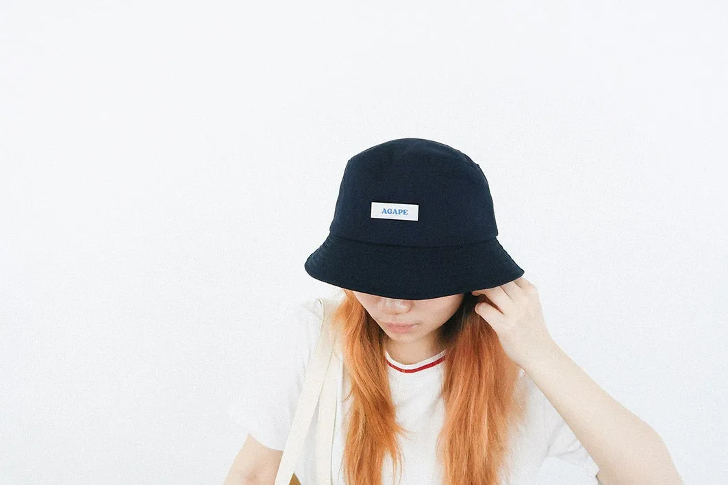 Navy Blue Bucket Hat with Velcro Patch {Bucket Hat}