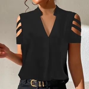 New Bovuf Trendy Plain Short Sleeve Top Black, Sz M! Retails $53 