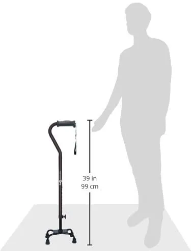 New Hugo Quad Cane Adjustable for Right or Left Hand, Black! Adjustable height, 300 Lb weigh capacity! Fits most people 5 Ft - 6 Ft 5 Inches