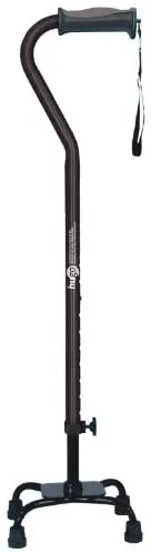 New Hugo Quad Cane Adjustable for Right or Left Hand, Black! Adjustable height, 300 Lb weigh capacity! Fits most people 5 Ft - 6 Ft 5 Inches