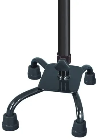 New Hugo Quad Cane Adjustable for Right or Left Hand, Black! Adjustable height, 300 Lb weigh capacity! Fits most people 5 Ft - 6 Ft 5 Inches