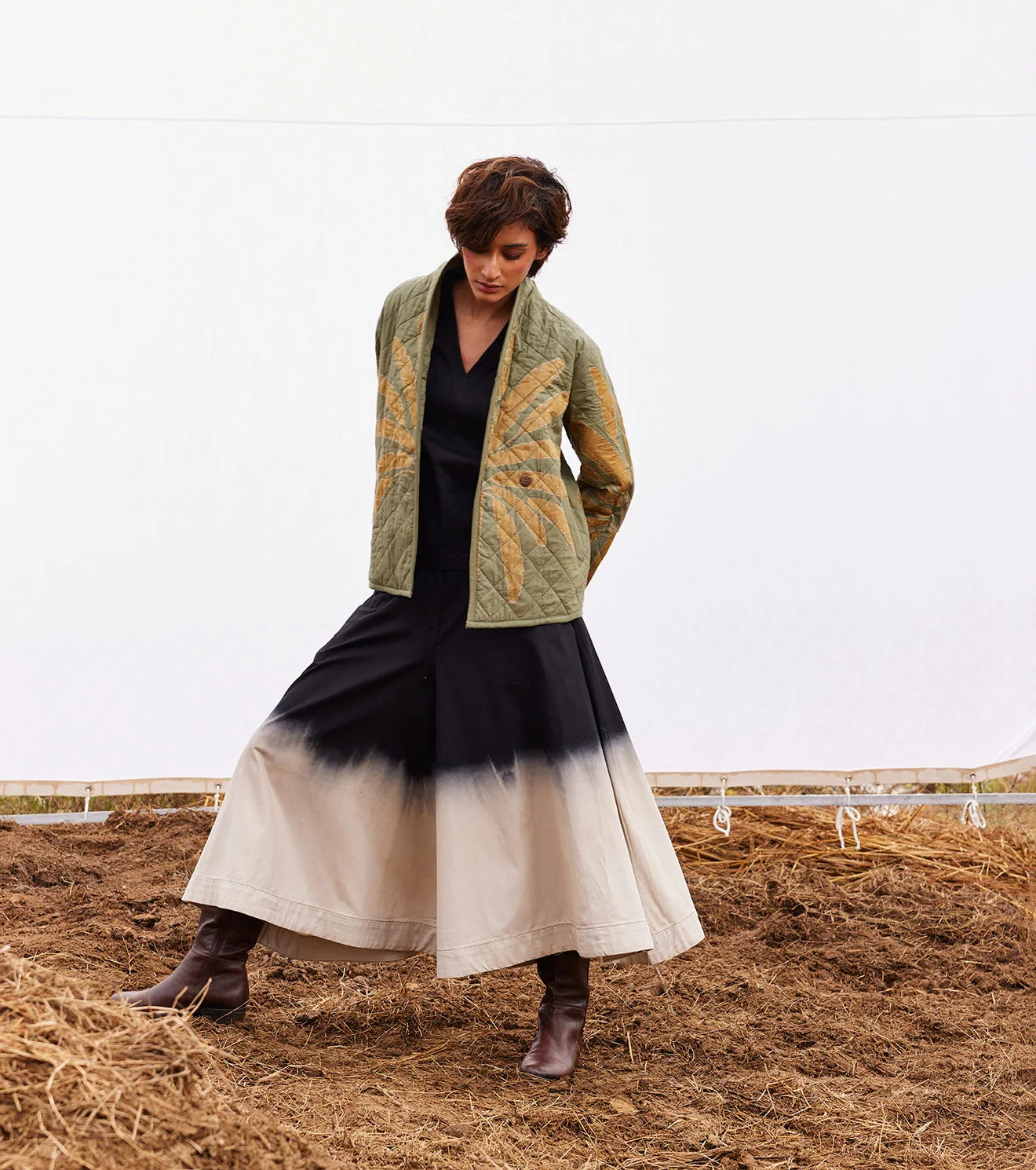 New Season Spring Summer 2025-Jacket-Cotton Mul Lawn Sage green-KW910-Fashion Edit Diana by Khara Kapas